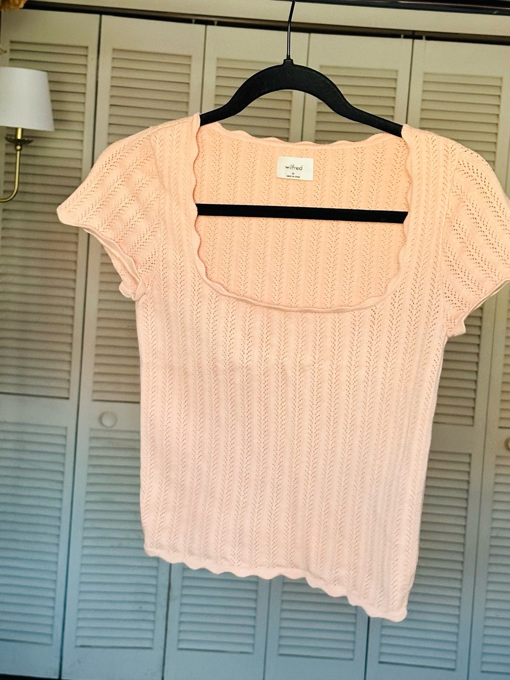 Wilfred soft peach Scalloped Knit Scoop Top